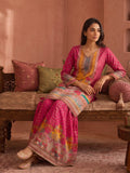 Ethnic Printed Kurta Set With Matching Palazzo And Dupatta