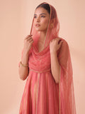 Desert Rose Flared Slit Women's Kurta Set With Dupatta