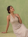 Embellished Mirror-Work Halter Kurta With Palazzo Set