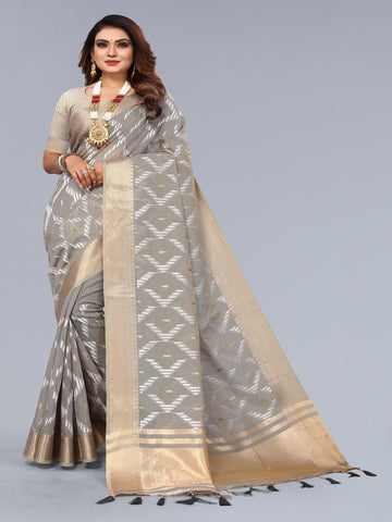 Ethnic Motifs Zari Woven Design Banarasi Saree
