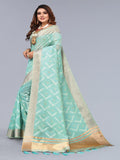 Ethnic Motifs Zari Woven Design Banarasi Saree