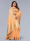 Ethnic Motifs Zari Woven Design Banarasi Saree