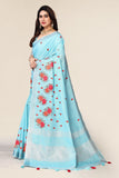 Ethnic Motifs Zari Woven Design Banarasi Saree