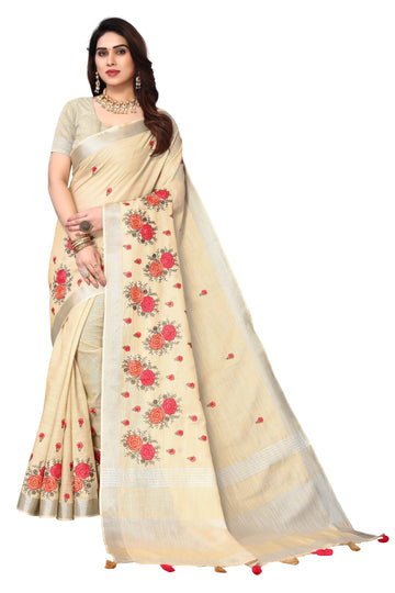 Ethnic Motifs Zari Woven Design Banarasi Saree
