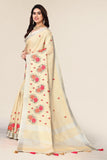 Ethnic Motifs Zari Woven Design Banarasi Saree