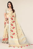 Ethnic Motifs Zari Woven Design Banarasi Saree