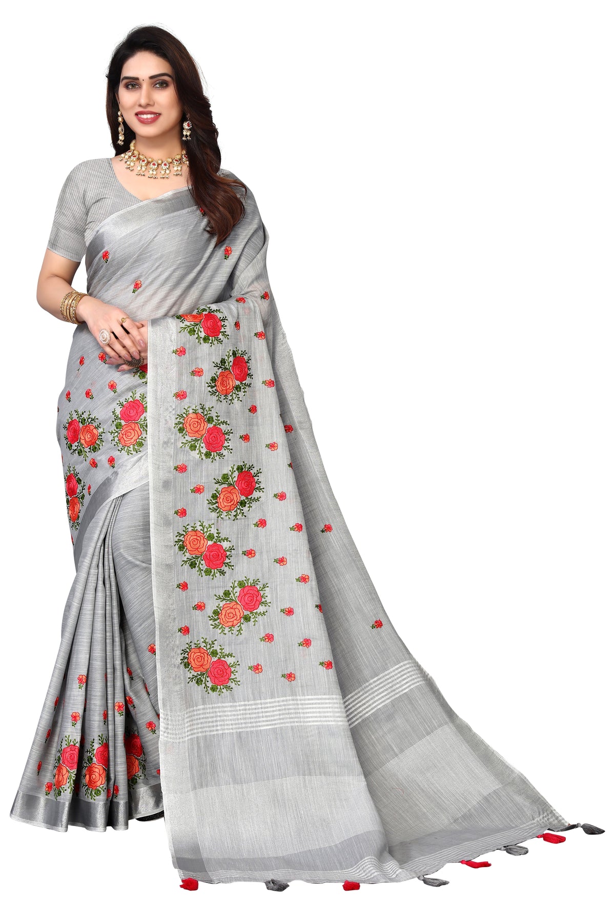 Ethnic Motifs Zari Woven Design Banarasi Saree