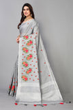 Ethnic Motifs Zari Woven Design Banarasi Saree