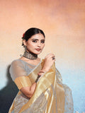 Ethnic Motifs Zari Woven Design Banarasi Saree