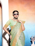 Ethnic Motifs Zari Woven Design Banarasi Saree