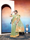 Ethnic Motifs Zari Woven Design Banarasi Saree