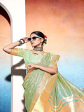 Ethnic Motifs Zari Woven Design Banarasi Saree