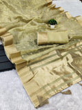 Ethnic Motifs Zari Woven Design Banarasi Saree
