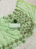 Ethnic Motifs Zari Woven Design Banarasi Saree