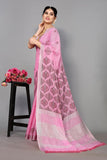 Ethnic Motifs Zari Woven Design Banarasi Saree