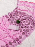 Ethnic Motifs Zari Woven Design Banarasi Saree
