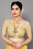 Ethnic Motifs Zari Woven Design Banarasi Saree