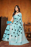 Ethnic Motifs Zari Woven Design Banarasi Saree
