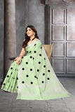 Ethnic Motifs Zari Woven Design Banarasi Saree