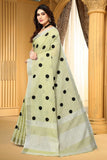Ethnic Motifs Zari Woven Design Banarasi Saree