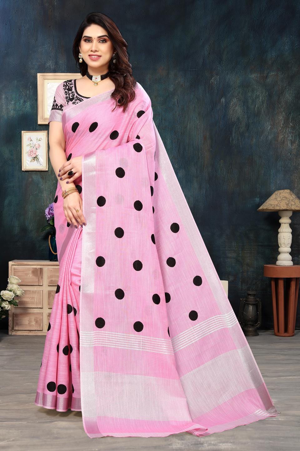 Ethnic Motifs Zari Woven Design Banarasi Saree