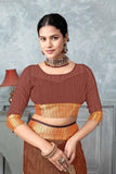 Ethnic Motifs Zari Woven Design Banarasi Saree
