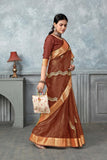 Ethnic Motifs Zari Woven Design Banarasi Saree