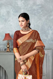 Ethnic Motifs Zari Woven Design Banarasi Saree