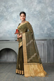 Ethnic Motifs Zari Woven Design Banarasi Saree
