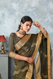 Ethnic Motifs Zari Woven Design Banarasi Saree