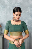 Ethnic Motifs Zari Woven Design Banarasi Saree