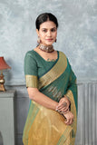 Ethnic Motifs Zari Woven Design Banarasi Saree