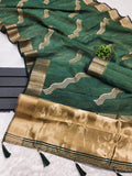 Ethnic Motifs Zari Woven Design Banarasi Saree