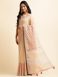 Ethnic Motifs Zari Woven Design Banarasi Saree