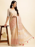 Ethnic Motifs Zari Woven Design Banarasi Saree