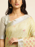 Ethnic Motifs Zari Woven Design Banarasi Saree