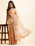 Ethnic Motifs Zari Woven Design Banarasi Saree