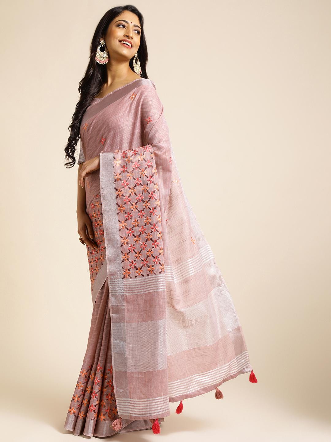 Ethnic Motifs Zari Woven Design Banarasi Saree