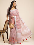 Ethnic Motifs Zari Woven Design Banarasi Saree