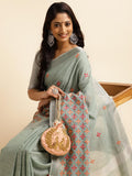 Ethnic Motifs Zari Woven Design Banarasi Saree