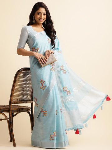 Ethnic Motifs Zari Woven Design Banarasi Saree
