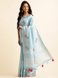 Ethnic Motifs Zari Woven Design Banarasi Saree
