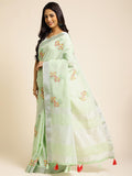 Ethnic Motifs Zari Woven Design Banarasi Saree