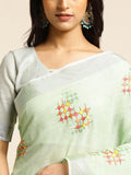 Ethnic Motifs Zari Woven Design Banarasi Saree