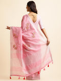 Ethnic Motifs Zari Woven Design Banarasi Saree