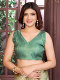 Ethnic Motifs Zari Woven Design Banarasi Saree