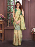 Ethnic Motifs Zari Woven Design Banarasi Saree
