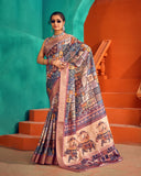 Varanga Cotton Handloom Digital Saree With Zari Border