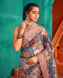 Varanga Cotton Handloom Digital Saree With Zari Border