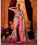 Varanga Multicolor Linen Designer Saree With Zari Border